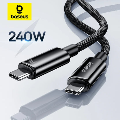 Baseus 240W Super Fast Charge Type-C Cable 6A For iPhone Xiaomi 12Pro Redmi K50 Note 11Pro Quick Charge USB Cable For Macbook
